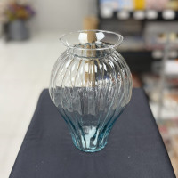 Şeffaf Dekoratif Çizgili Cam Vazo – 20756 - deg -